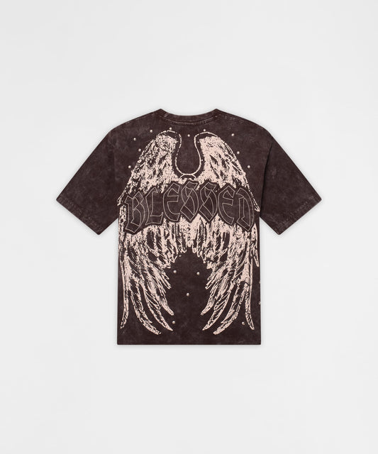 Reason Clothing Quality Blessed Metal Stud Tee - Brown