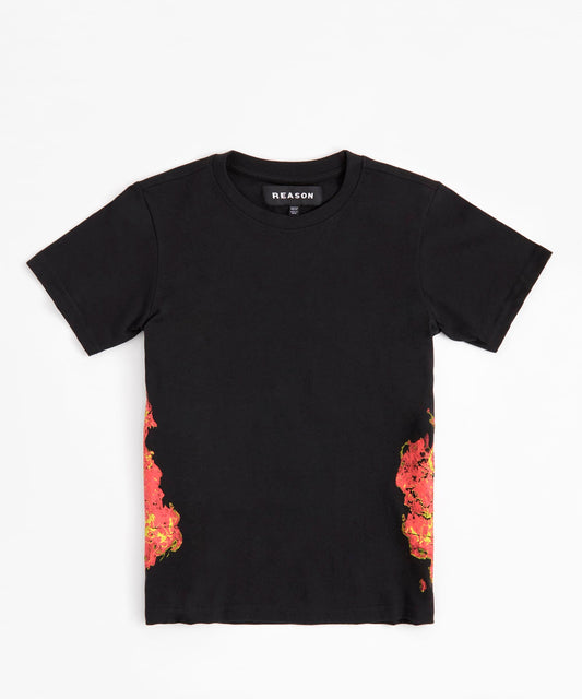 Reason Clothing Sale Fearless Flames Tee - Black