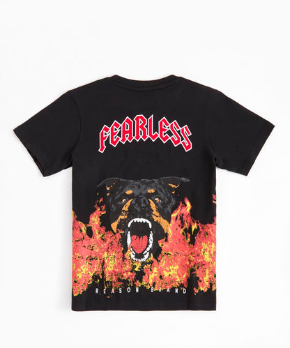 Reason Clothing Sale Fearless Flames Tee - Black