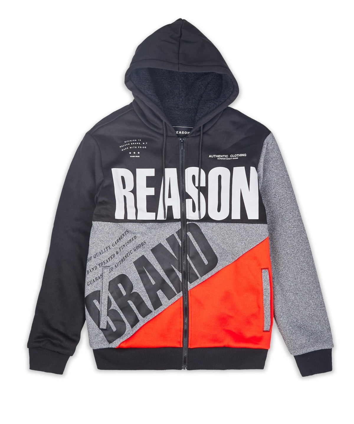 Reason Clothing Everyday Brad Zip Up Sherpa Hoodie