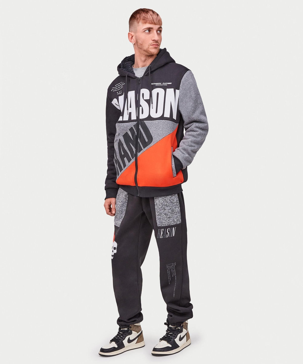 Reason Clothing Everyday Brad Zip Up Sherpa Hoodie