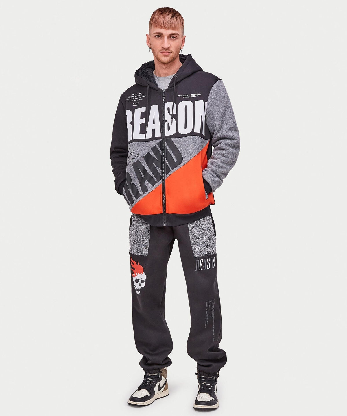 Reason Clothing Everyday Brad Zip Up Sherpa Hoodie