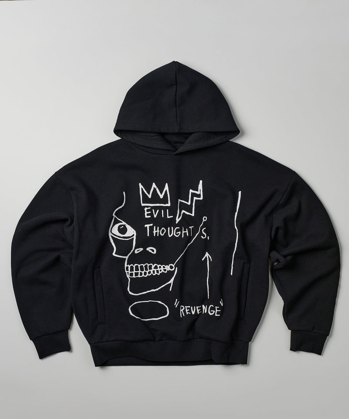 Reason Clothing Signature Plus Size Basquiat Evil Thoughts Hoodie - Black