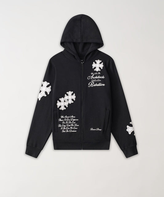 Reason Clothing Discount Rebellion ZIP Up Hoodie - Black