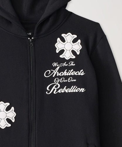 Reason Clothing Discount Rebellion ZIP Up Hoodie - Black