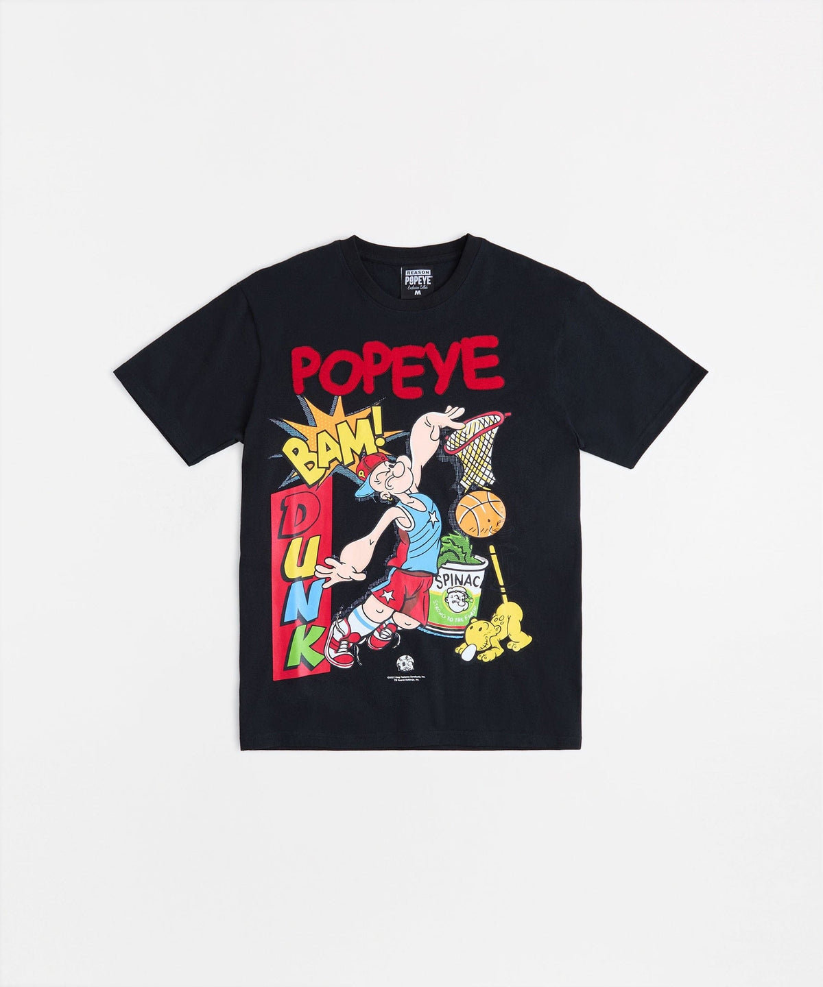 Reason Clothing Quality Popeye Applique Short Sleeve Tee - Black