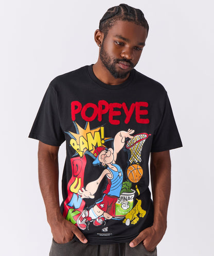 Reason Clothing Quality Popeye Applique Short Sleeve Tee - Black