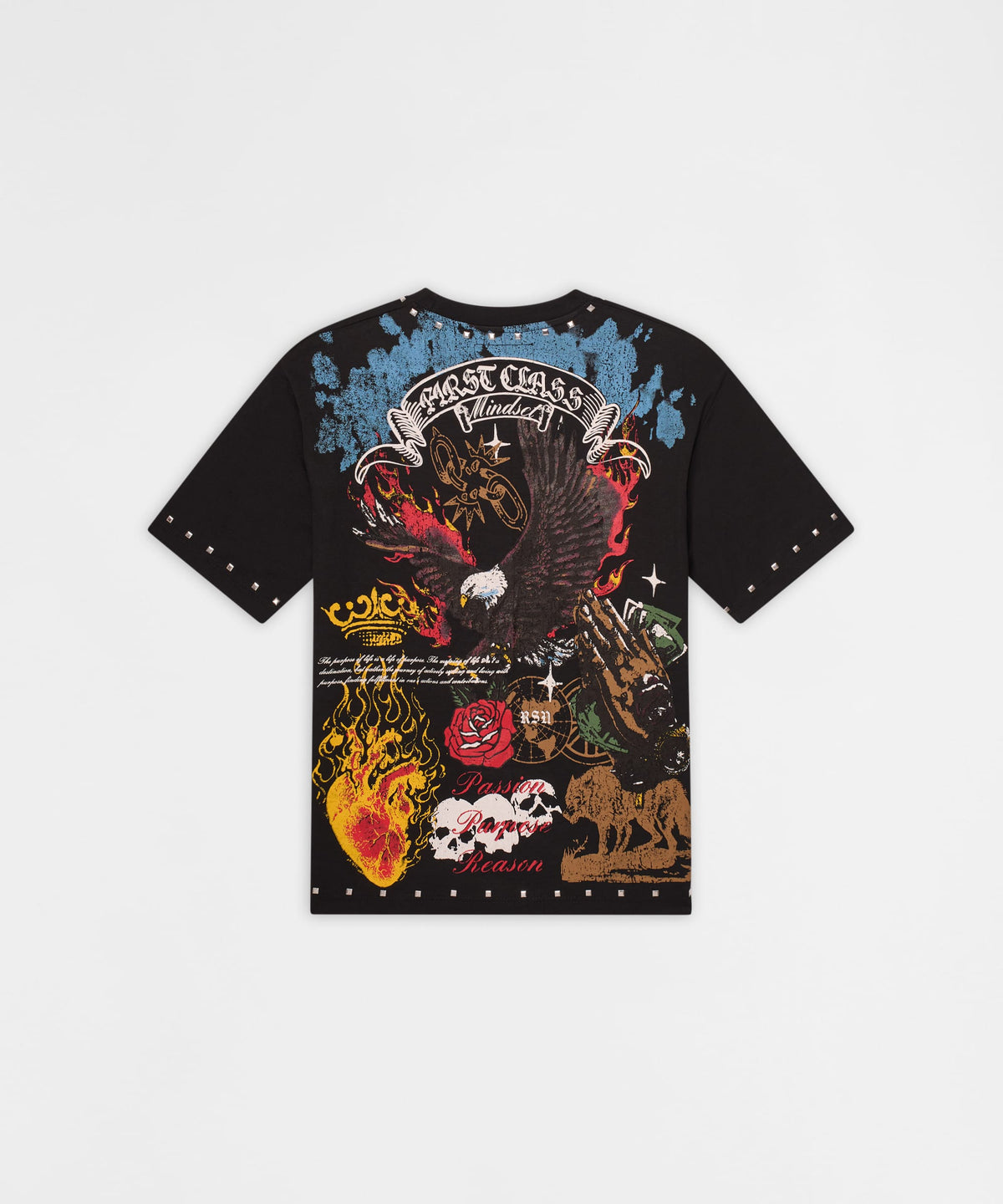 Reason Clothing Top Pick First Class Embroidered Short Sleeve Tee- Black