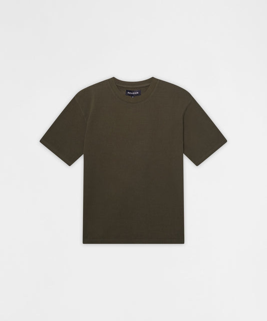 Reason Clothing Exclusive Essential French Terry Short Sleeve Tee - Olive Green