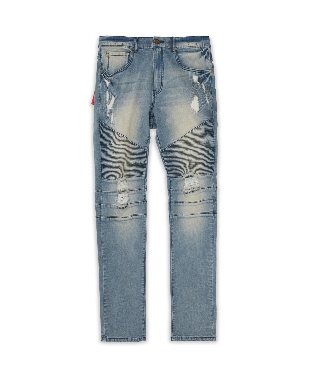 Reason Clothing Exclusive Moto Panel Plus Size Skinny Jeans - Blue