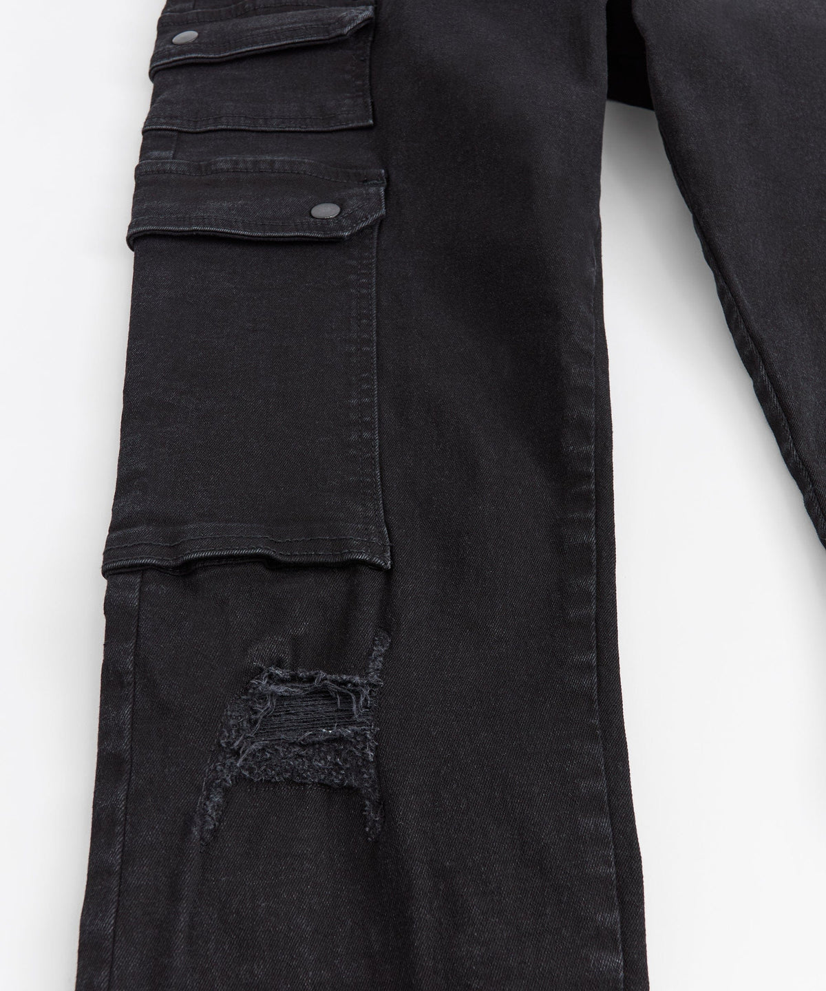 Reason Clothing Special Offer Classic Distressed Cargo Pants - Black