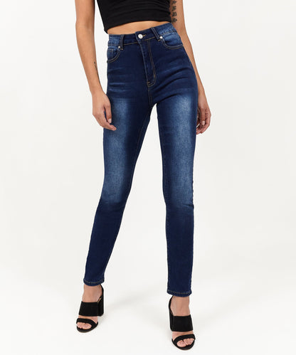 Reason Clothing Discount Womens Emma Dark Wash Slim Jeans