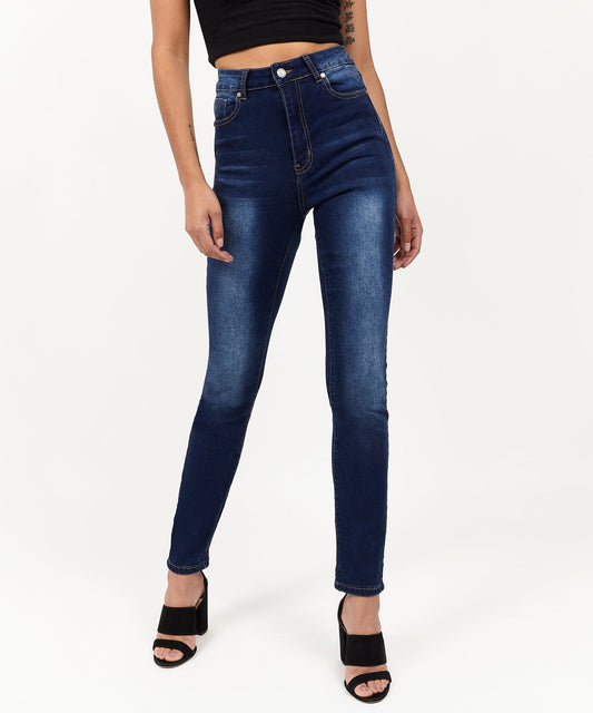 Reason Clothing Discount Womens Emma Dark Wash Slim Jeans