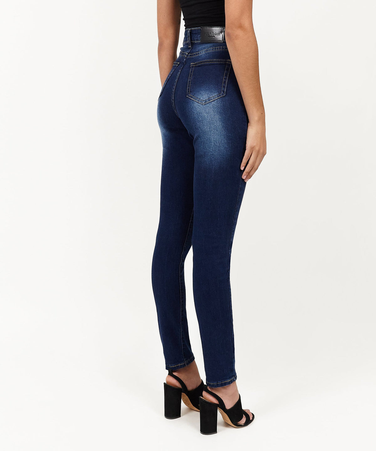 Reason Clothing Discount Womens Emma Dark Wash Slim Jeans