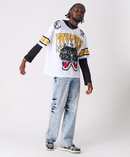 Reason Clothing Discount Washed Ripped Denim Pants - Blue