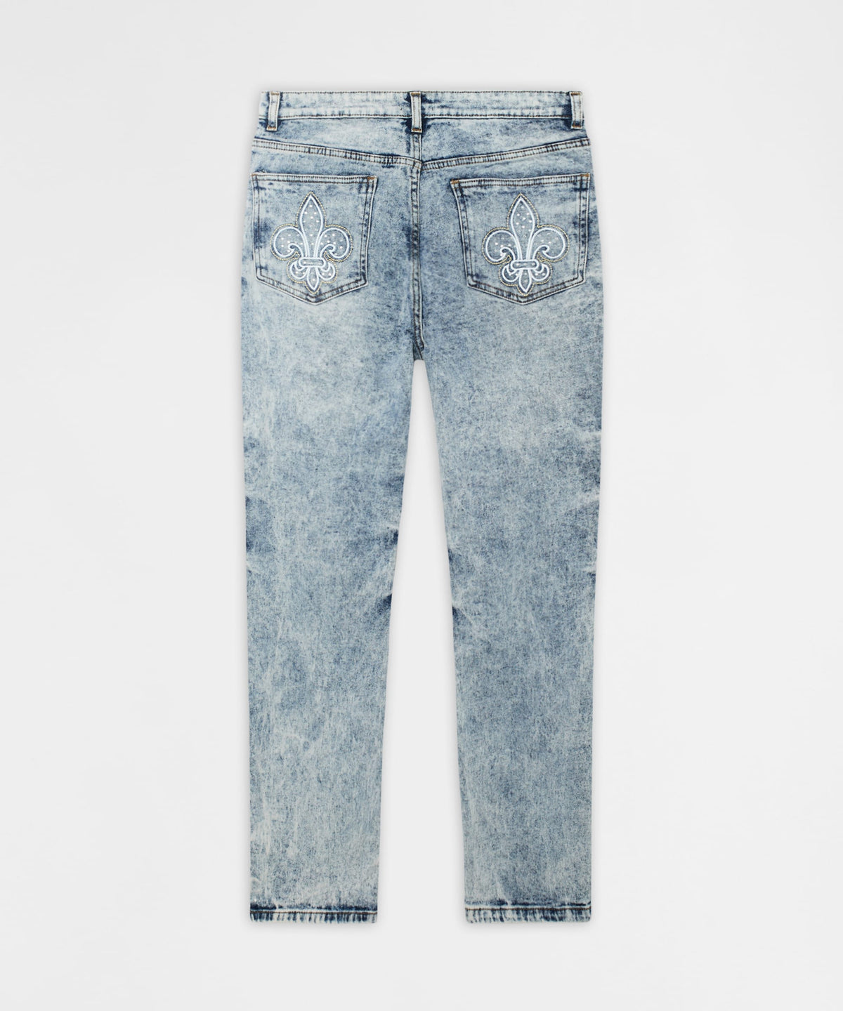 Reason Clothing Discount Washed Ripped Denim Pants - Blue