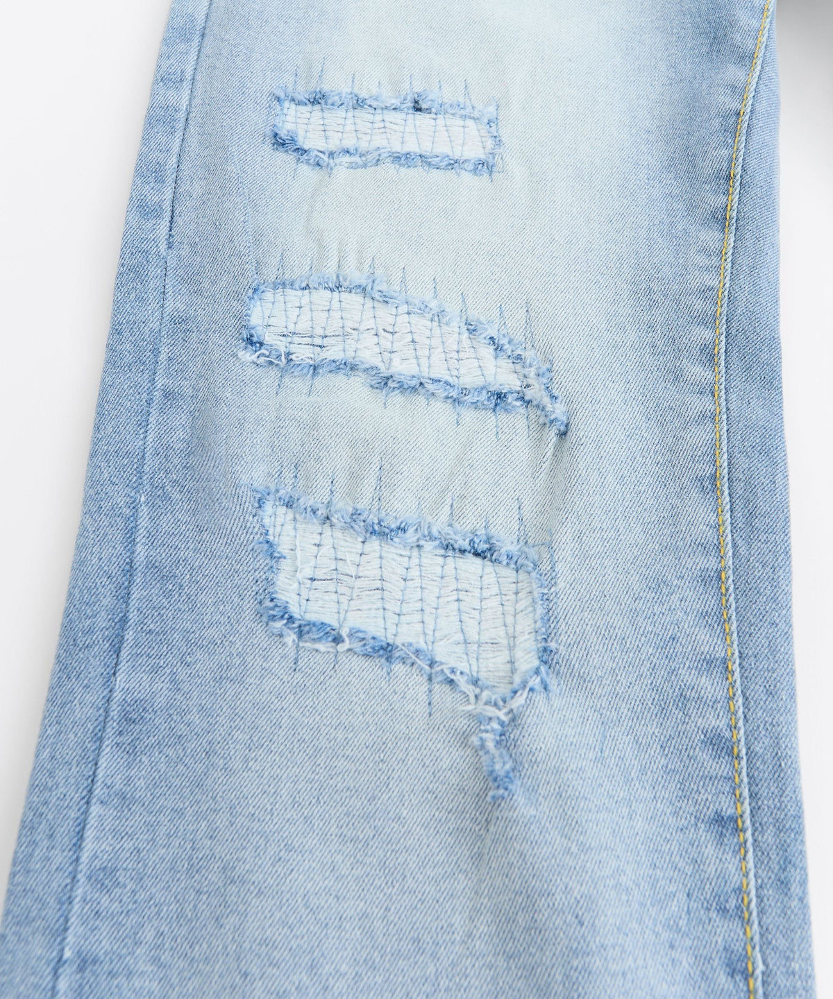 Reason Clothing Popular Plus Size Ripped Denim Jeans - Blue