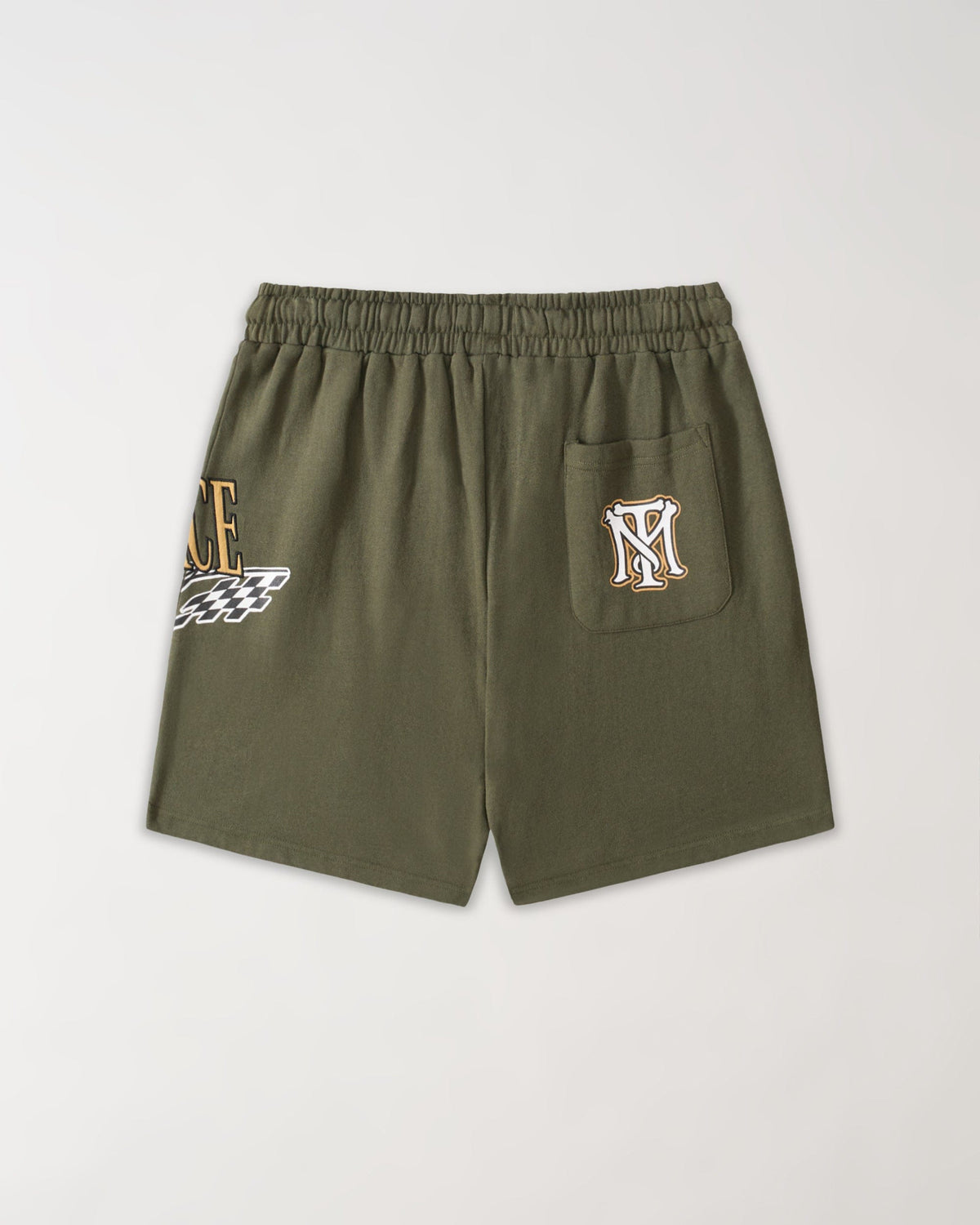 Reason Clothing Hot Sale Scarface Applique Racing Short - Olive Green