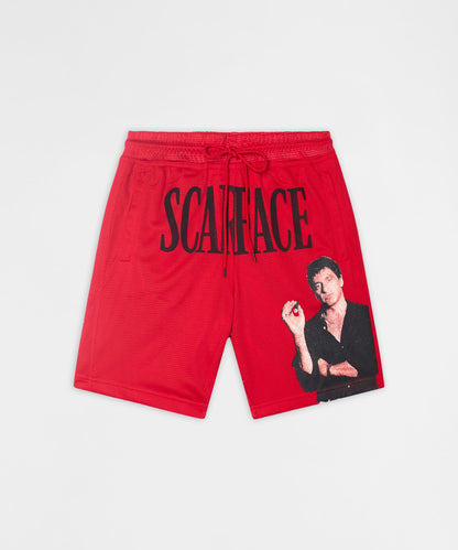 Reason Clothing Classic Scarface Old English Mesh Short - Red