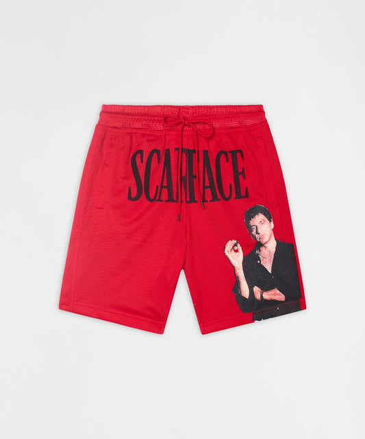 Reason Clothing Classic Scarface Old English Mesh Short - Red