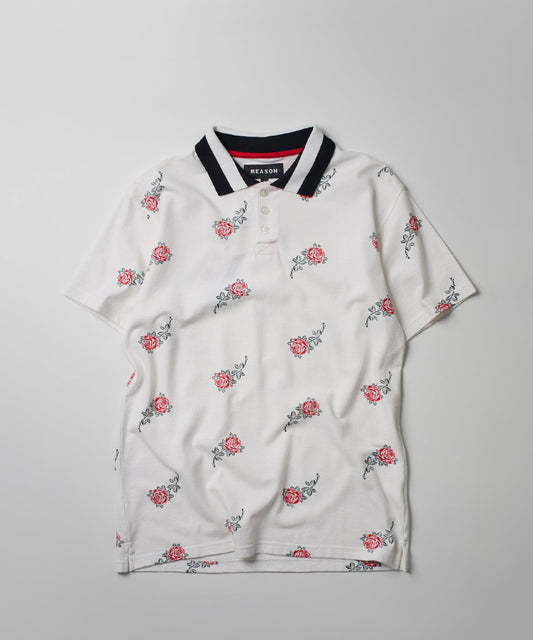 Reason Clothing Signature Aop Rose Polo