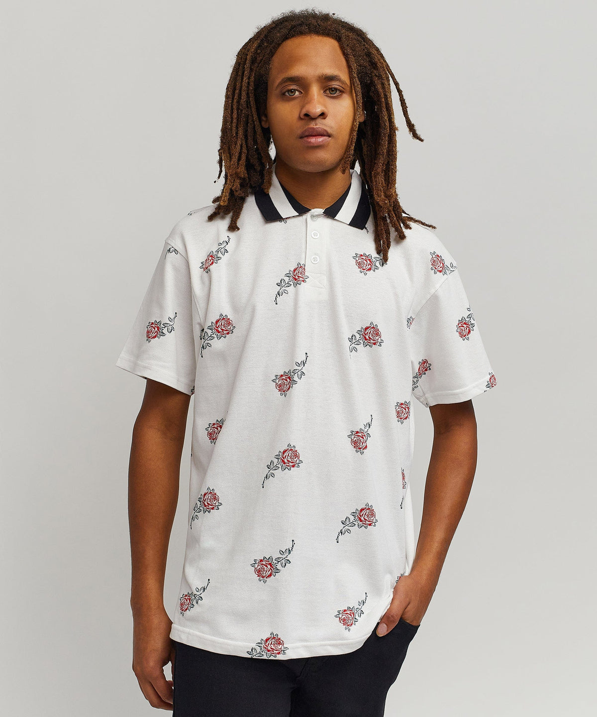 Reason Clothing Signature Aop Rose Polo