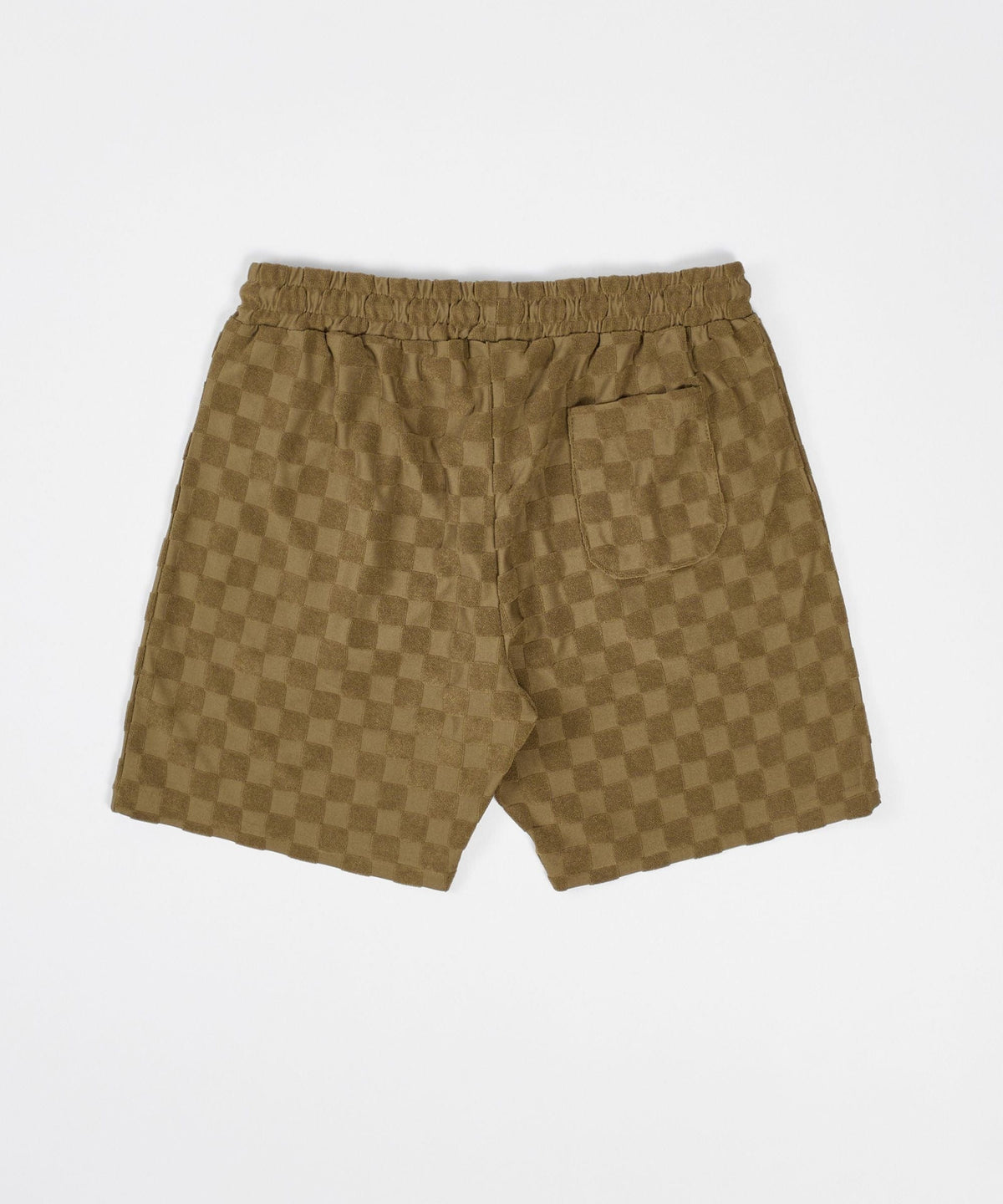 Reason Clothing Signature Checkerboard Towel Shorts - Brown