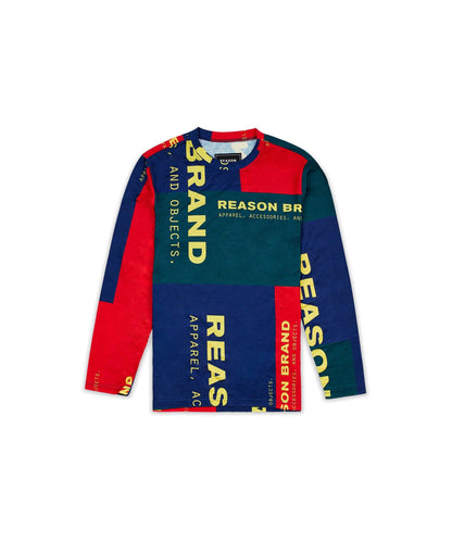 Reason Clothing Premium Arseno Multi Color Long Sleeve Logo Tee