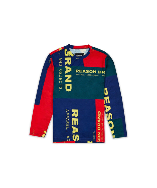 Reason Clothing Premium Arseno Multi Color Long Sleeve Logo Tee