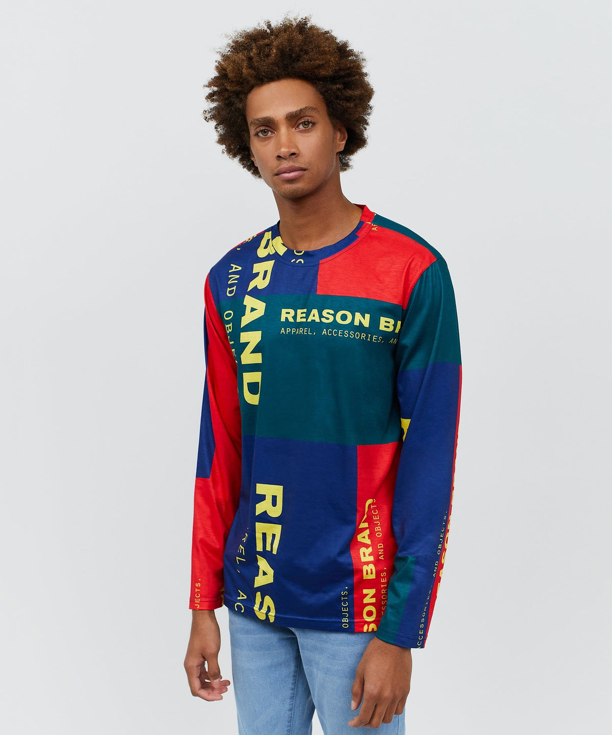 Reason Clothing Premium Arseno Multi Color Long Sleeve Logo Tee