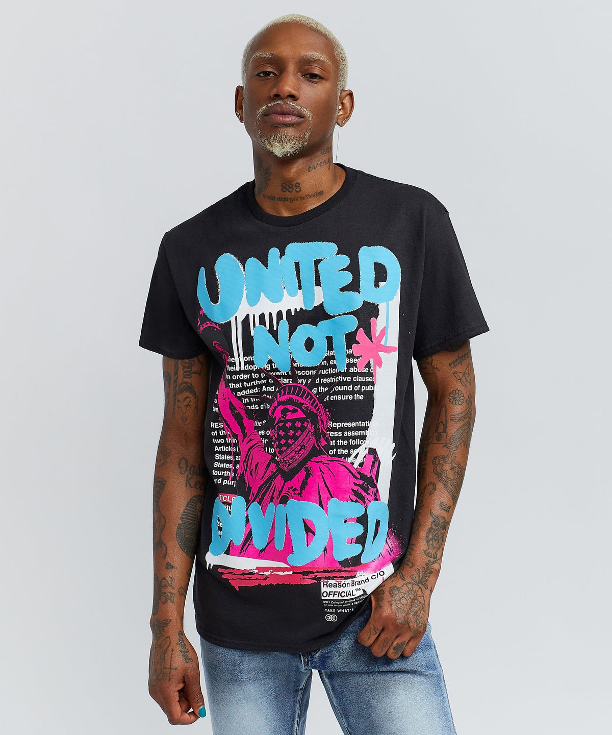 Reason Clothing Signature Not Divided Tee - Black