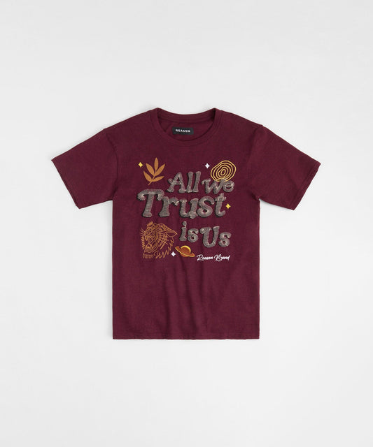 Reason Clothing Sale Trust Rhinestone Short Sleeve Tee - Brown