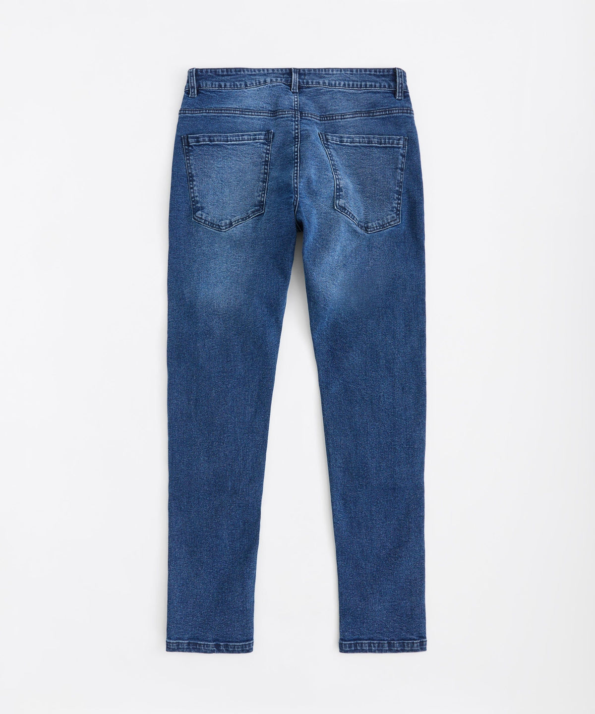 Reason Clothing Great Value Classic Distressed Skinny Jeans - Medium Blue