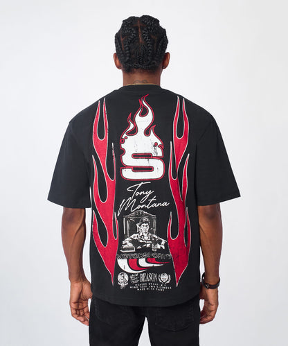 Reason Clothing Top Pick Scarface Motorsports Graphic Tee - Black