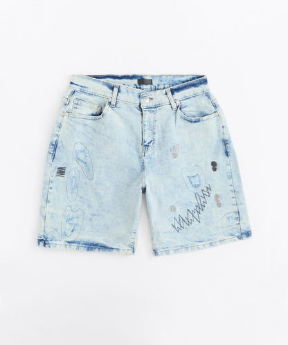 Reason Clothing Discount K'Andre Denim Short - Light Blue