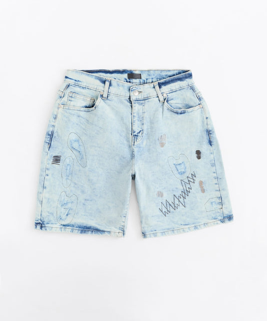 Reason Clothing Discount K'Andre Denim Short - Light Blue