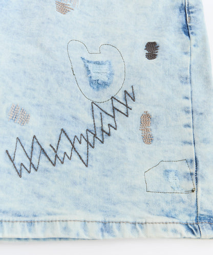 Reason Clothing Discount K'Andre Denim Short - Light Blue