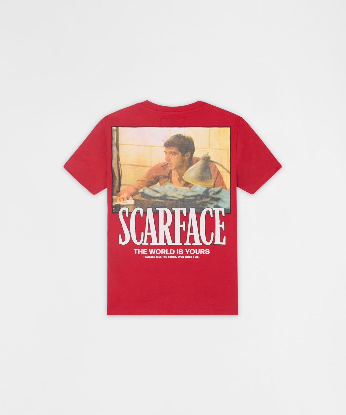 Reason Clothing Special Offer Scarface Tells Truth Embroidered Short Sleeve Tee - Red