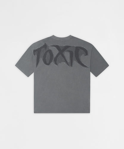 Reason Clothing Signature Toxic Spiderwebs Applique Short Sleeve Tee - Charcoal