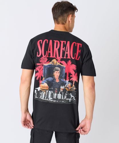 Reason Clothing Popular Scarface City Embroidered Short Sleeve Tee - Black