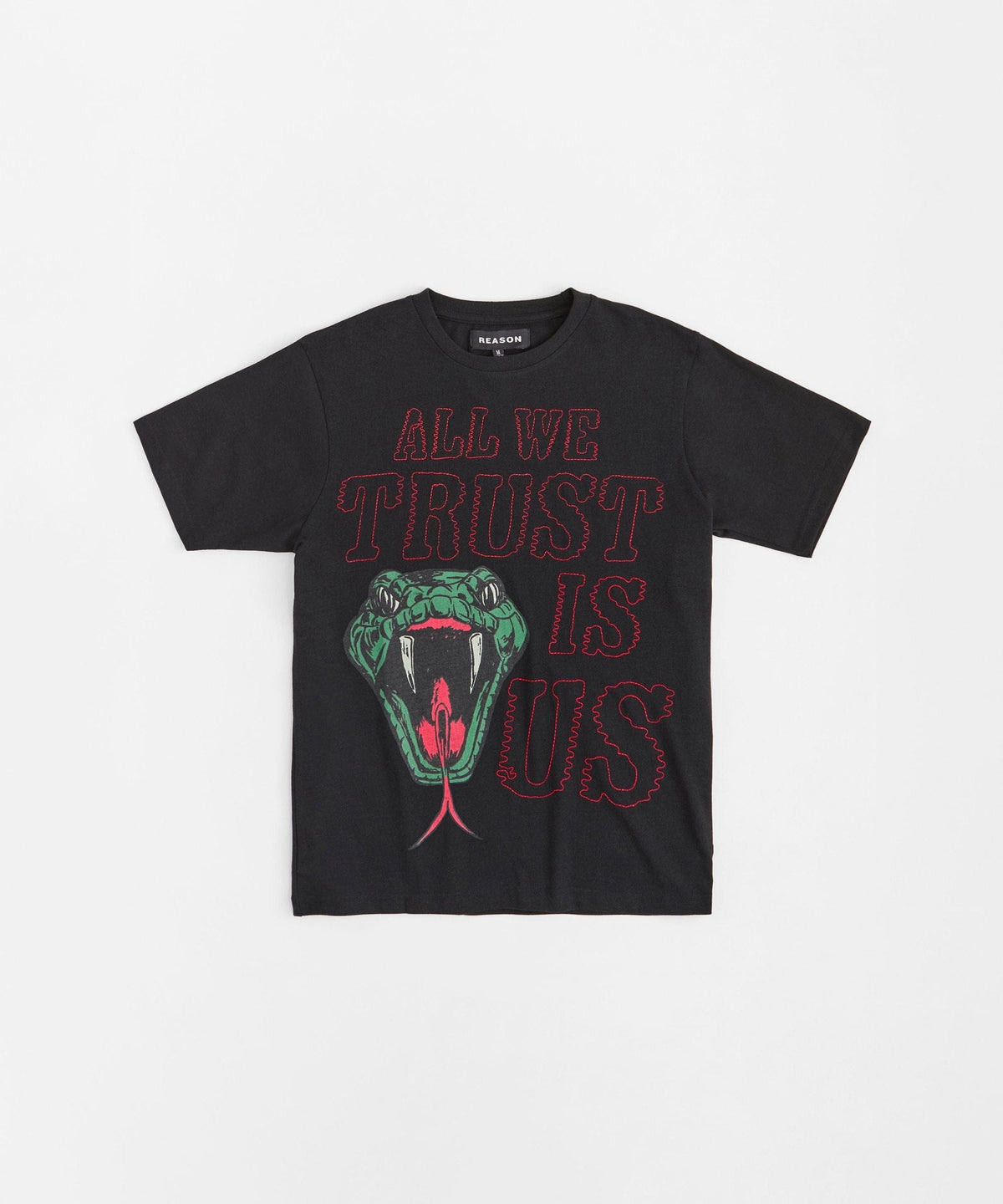 Reason Clothing Discount All We Trust Is Us Short Sleeve Tee - Black