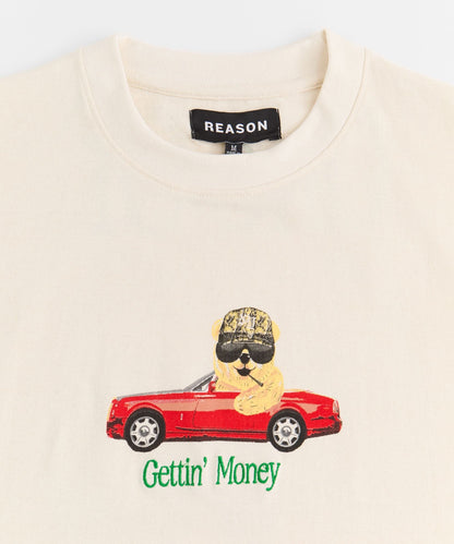Reason Clothing Featured Cruisin Cub Embroidered Short Sleeve Tee - Cream