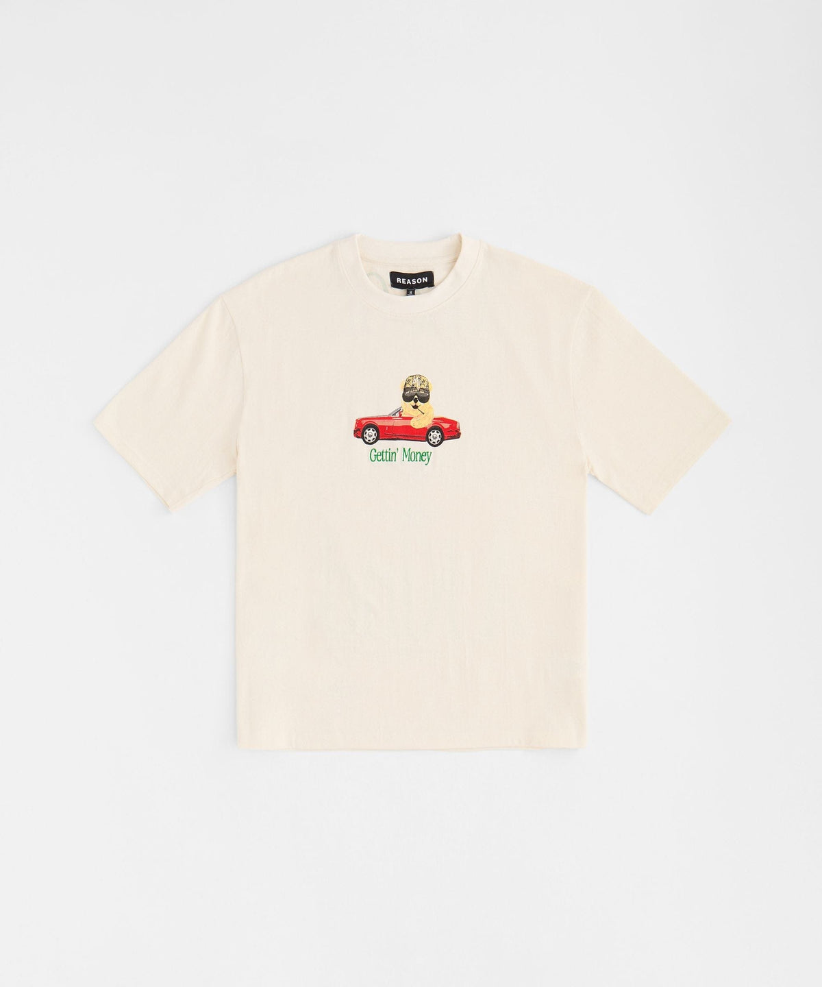 Reason Clothing Featured Cruisin Cub Embroidered Short Sleeve Tee - Cream