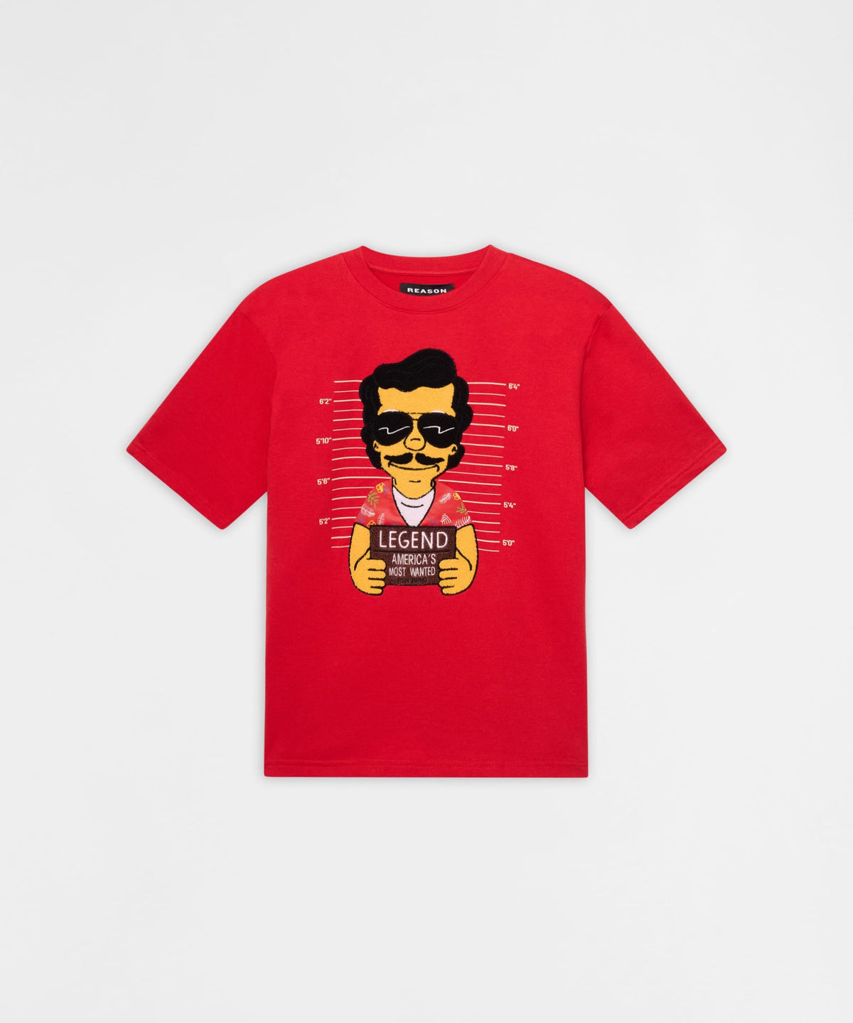 Reason Clothing Best Price Pablo Mugshot Heavy Terry Short Sleeve Tee - Red