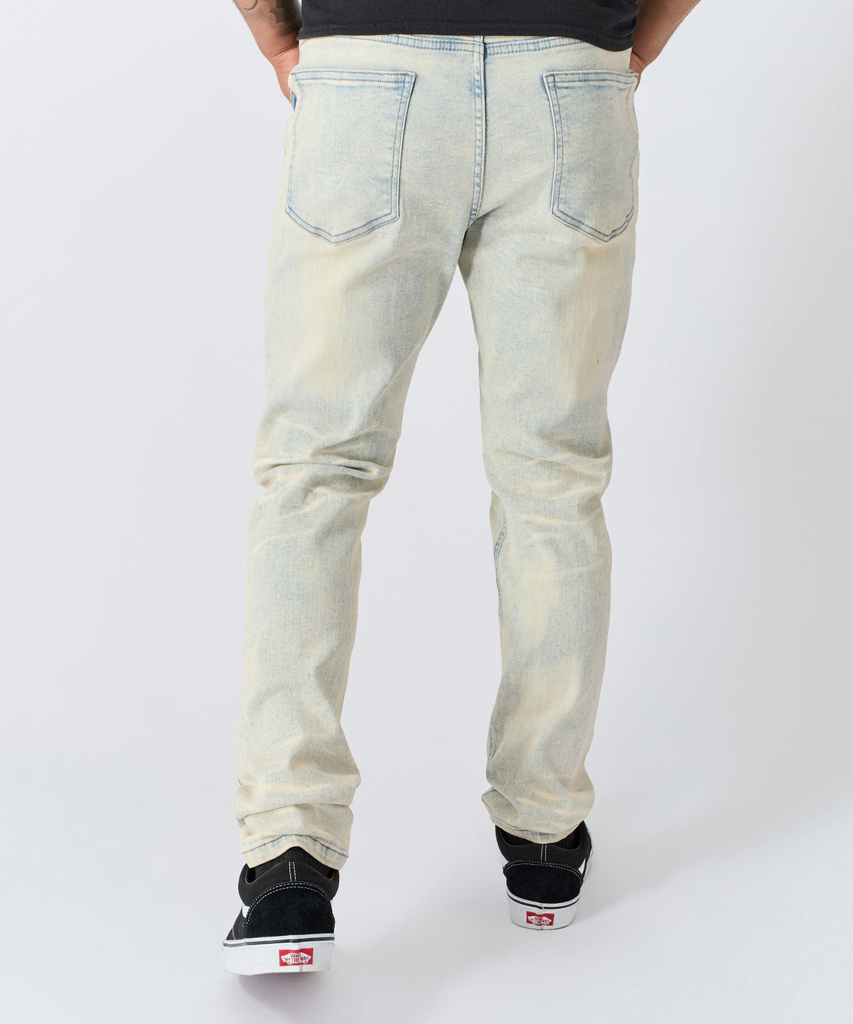 Reason Clothing Top Pick Distressed Rip and Frayed Denim - Light Blue