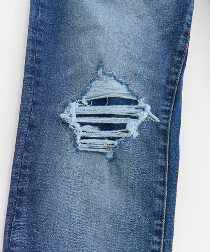 Reason Clothing Everyday Plus Size Starburst Studded Skinny Jeans - Blue