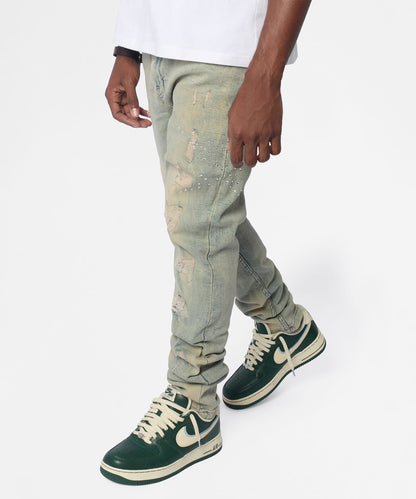 Reason Clothing Everyday Skinny Fit Denim Pant - Dark Blue