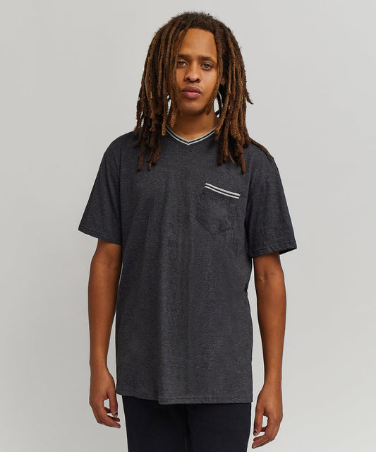 Reason Clothing Value Pocket Stripe Contrast V-Neck Tee