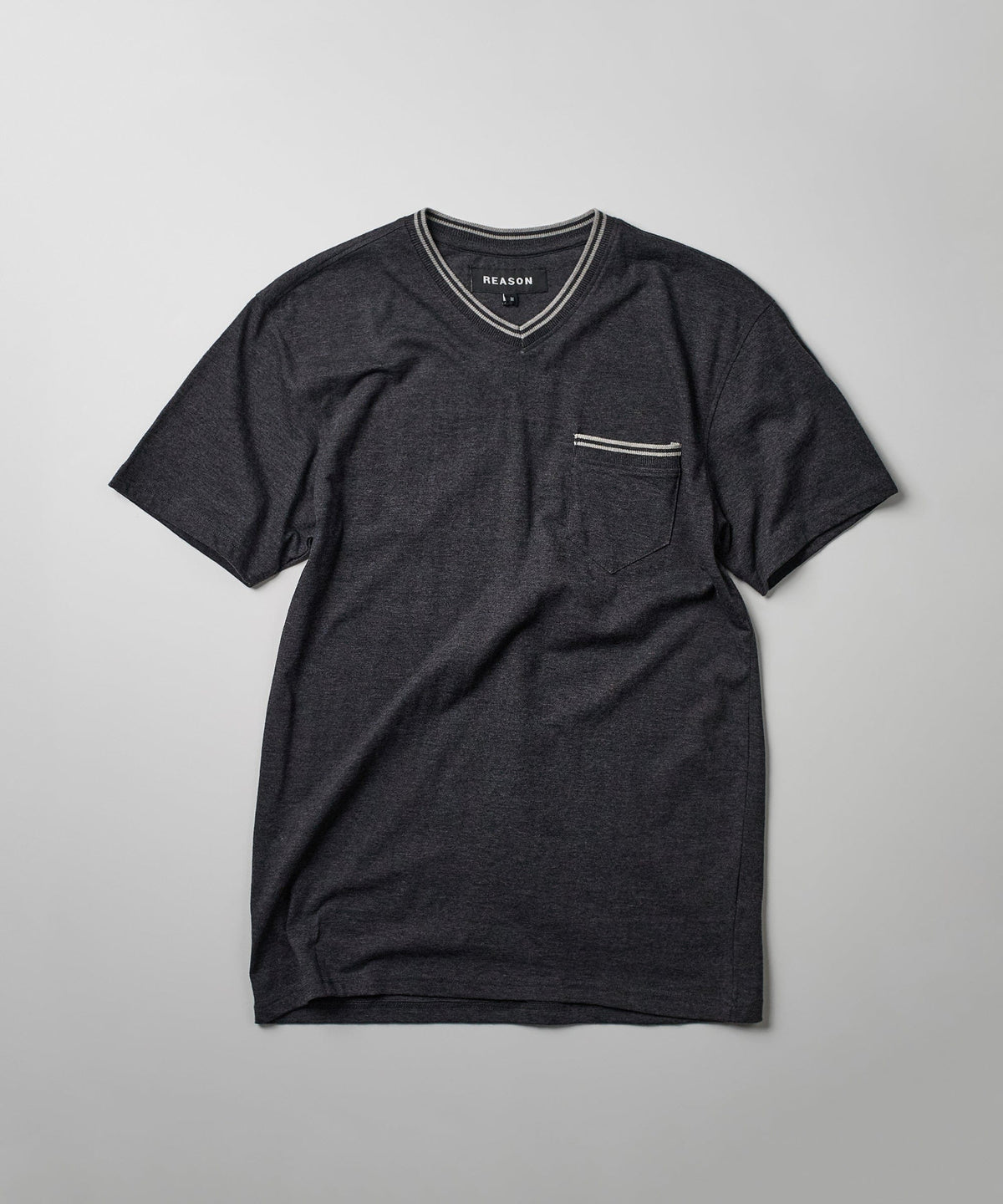 Reason Clothing Value Pocket Stripe Contrast V-Neck Tee