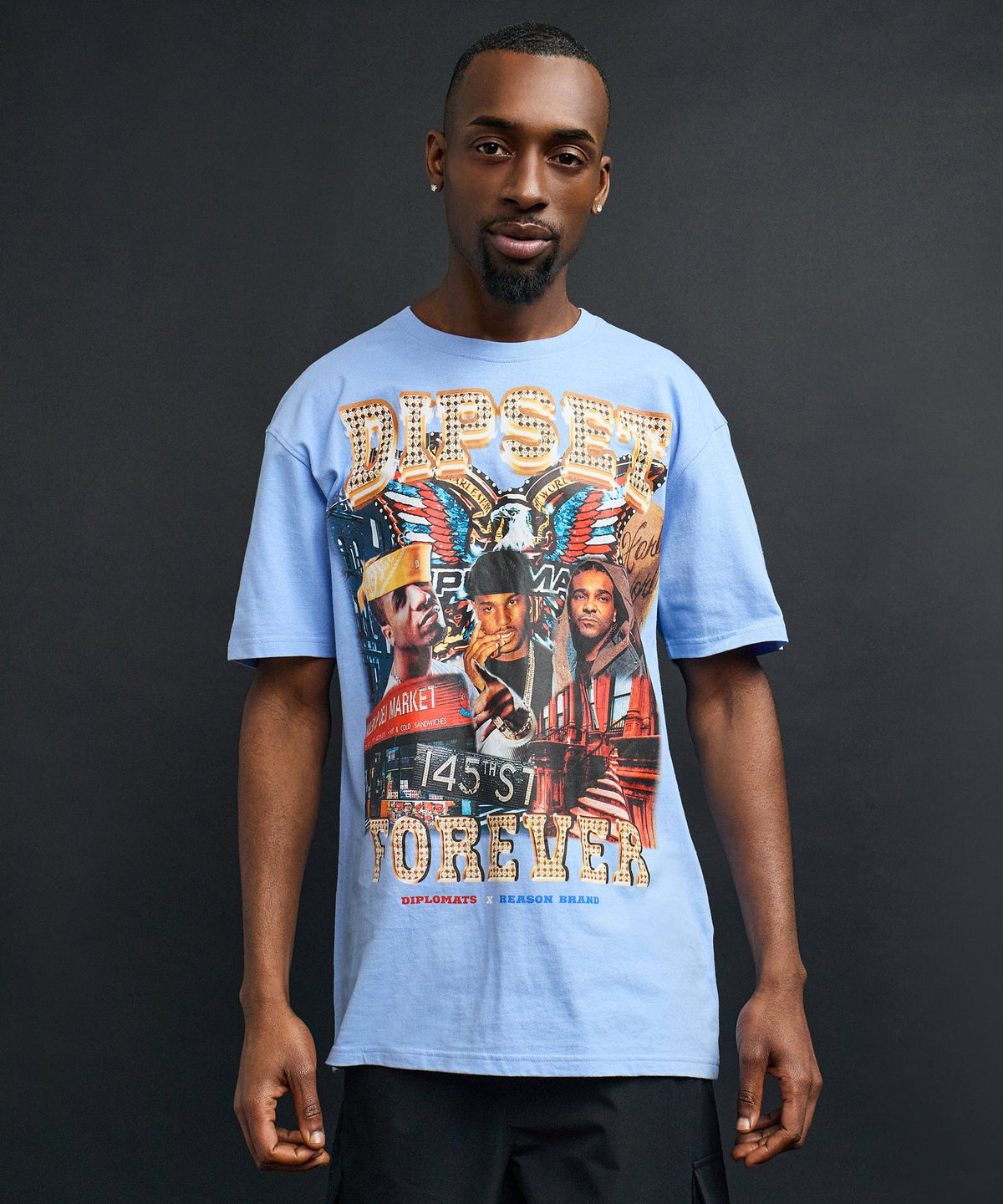 Reason Clothing Trusted Dipset Forever Graphic Short Sleeve Tee - Light Blue